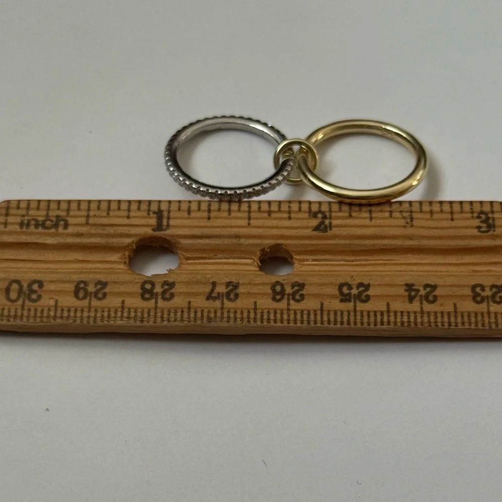 925 Silver band ring clear cz stones 18k yellow gold plated size 5